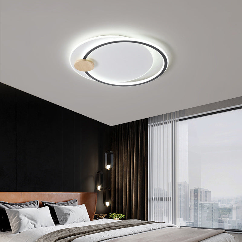 Zeitgenössische Einfachheit Eisen Kreis Ring Acryl LED Unterputz Deckenleuchte für Wohnzimmer