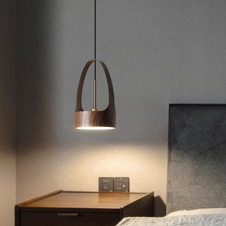 Lámpara colgante LED de hierro acrílico redonda contemporánea escandinava para dormitorio 