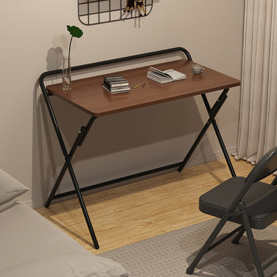 Table d'appoint rectangulaire moderne minimaliste en acier et bois 1-niveau pour étude 
