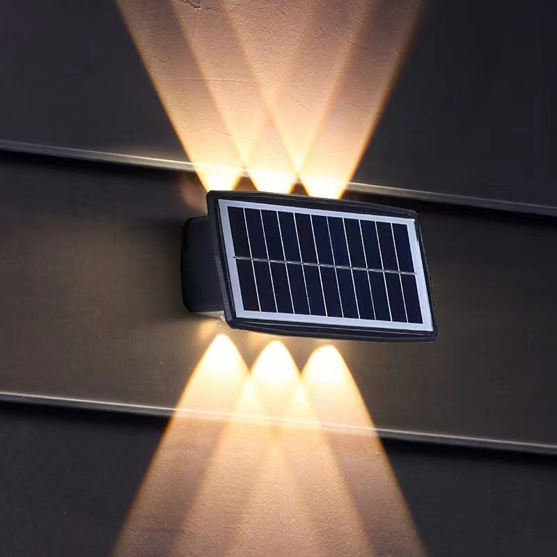 Applique Murale Extérieure Moderne Minimaliste Solaire Étanche Rectangle ABS LED Pour Jardin 
