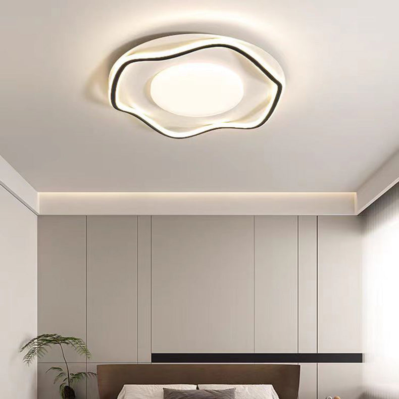 Plafonnier LED en acrylique avec matériel moderne minimaliste en forme de vague ronde carrée pour chambre à coucher 