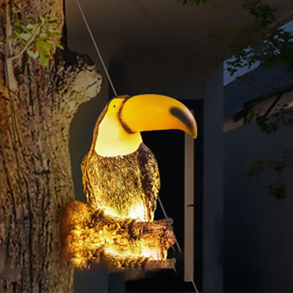 Contemporary Creative Solar Decorative Birds Resin Fiberglass Waterproof LED Outdoor Landscape Lights