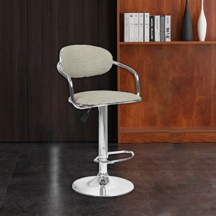Contemporary Scandinavian Half Round PVC Wicker Plywood Iron Bar Stool Backrest For Dining Room