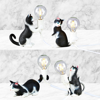 Modern Creative Resin Kitten Decor 1-Light Mini Table Lamp