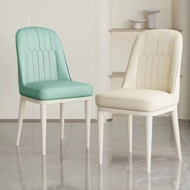 Moderner minimalistischer quadratischer rechteckiger PU-Leder-Kohlenstoffstahl-Esszimmerstuhl mit Rückenlehne für das Esszimmer 