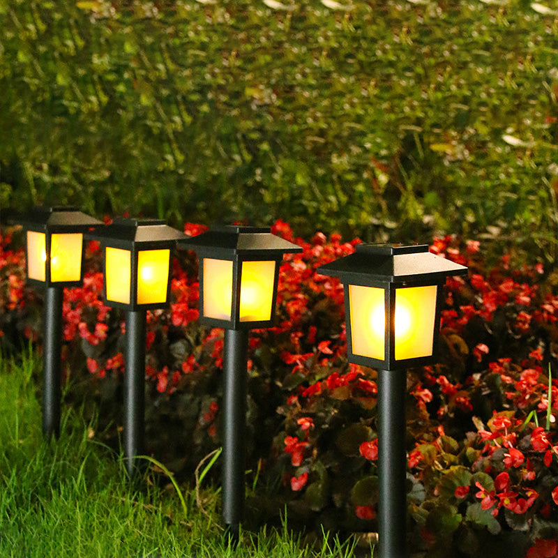 ضوء LED خارجي للمناظر الطبيعية مضاد للماء عصري بسيط مربع ABS PVC يعمل بالطاقة الشمسية للحديقة 