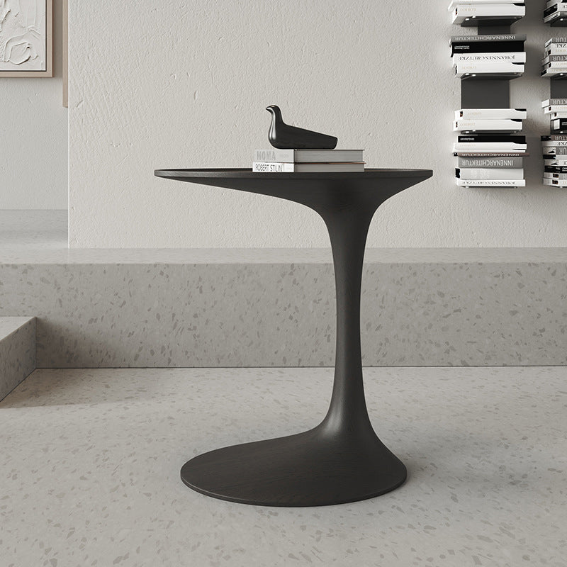 Modern Minimalist Oval Ash Wood End Table For Living Room