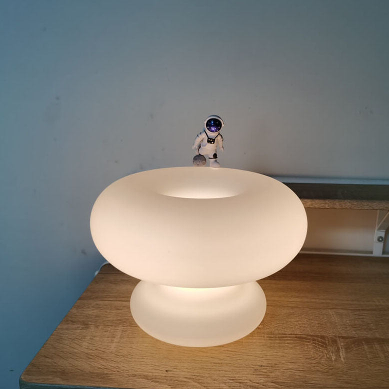 Japanisches minimalistisches Donut-Design Glas-Lampenschirm 1-Licht Tischlampe 