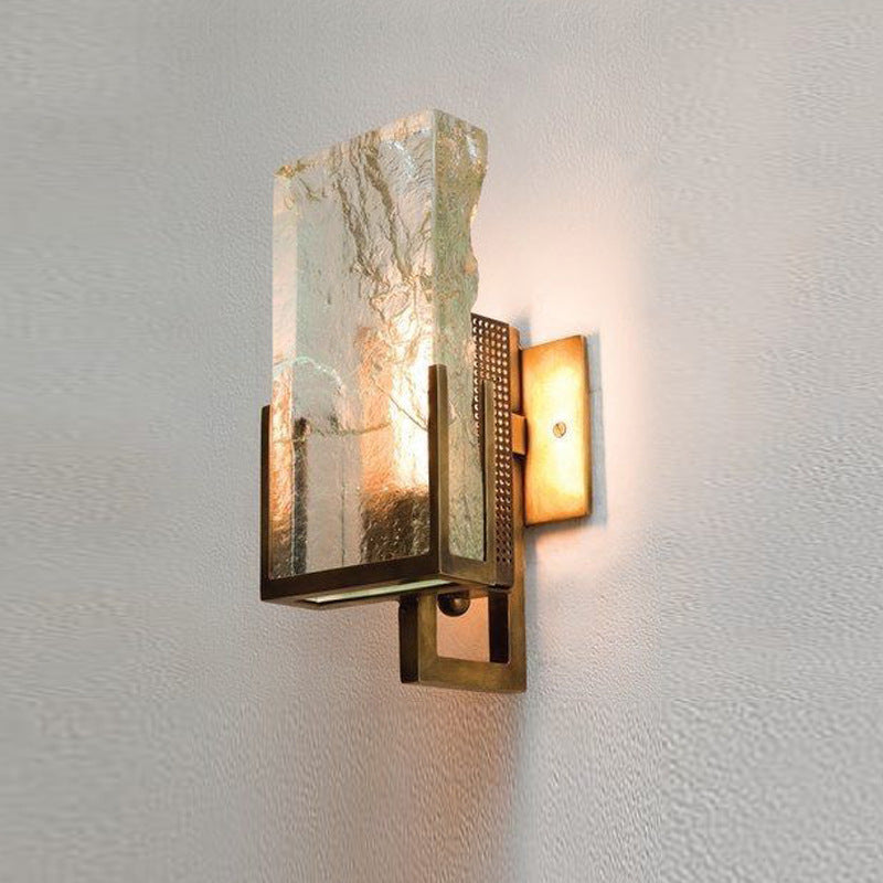 Applique murale moderne minimaliste en cristal linéaire à 1 lumière en fer pour chambre 