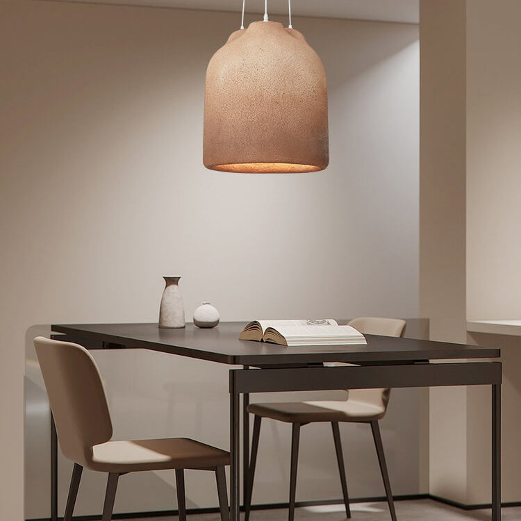 Contemporary Industrial High Density EPS Cylinder Jar Handmade 3- Light Pendant Light For Dining Room
