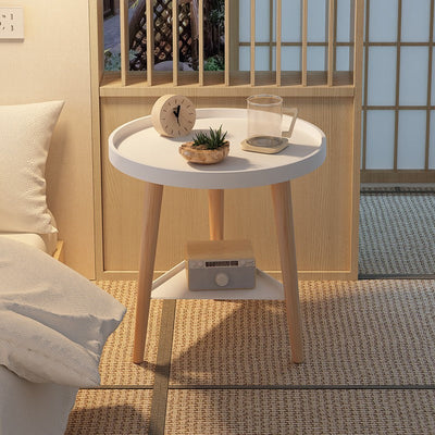 Table d'appoint ronde en bois PP PVC scandinave contemporaine 1/2 niveau pour salon 