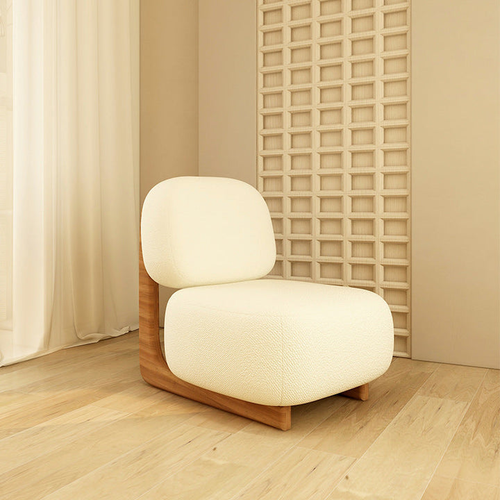 Contemporary Nordic Square Rectangular Fabric Pine Accent Chair Backrest For Living Room