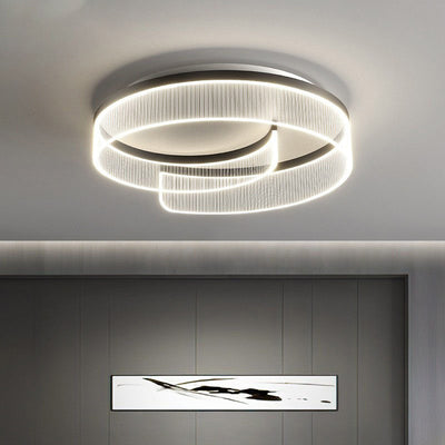 Plafonnier LED rond minimaliste moderne en acrylique, fer et aluminium pour salon 