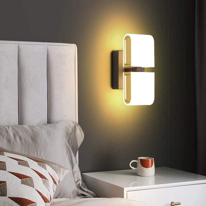 Moderne minimalistische runde LED-Wandleuchte aus Zinklegierung, drehbar 