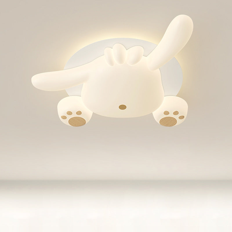 Zeitgenössische kreative Bär Eisen Kunststoff LED Semi-Flush Mount Deckenleuchte für Wohnzimmer 