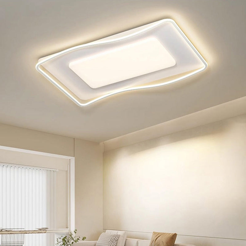 Plafonnier LED en fer carré rond créatif contemporain en PVC pour salon 
