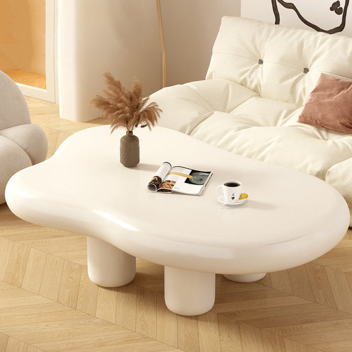 Modern Minimalist Cream Clouds Fiberboard PVC Coffee Table For Living Room