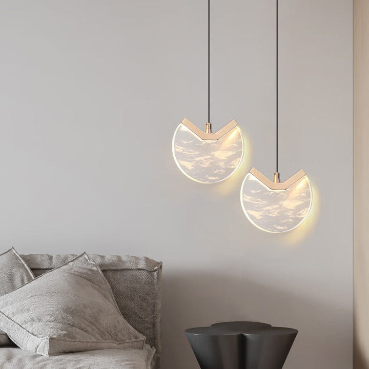 Moderne unbedeutende runde Hardware-Kristall-LED-Pendelleuchte für Schlafzimmer 