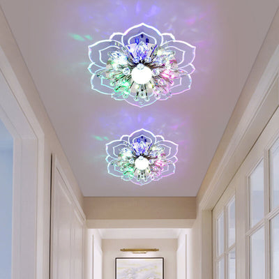 Modern Minimalist Petal Crystal Acrylic LED Flush Mount Ceiling Light