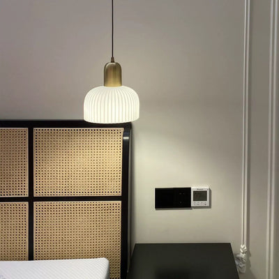 Traditionelle japanische halbkugelförmige Pendelleuchte aus Kupferkeramik mit 1 Licht für Esszimmer 