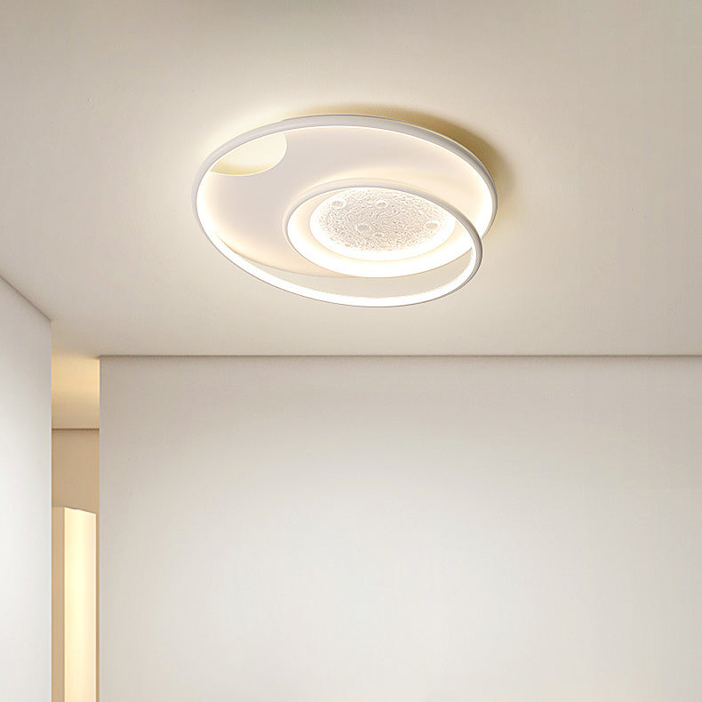 Plafonnier LED en aluminium, résine et silicone, rond minimaliste moderne, pour chambre à coucher 