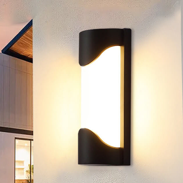 Modern Outdoor Semi-Cylindrical Line Design Aluminum LED Wall Sconce Lamp