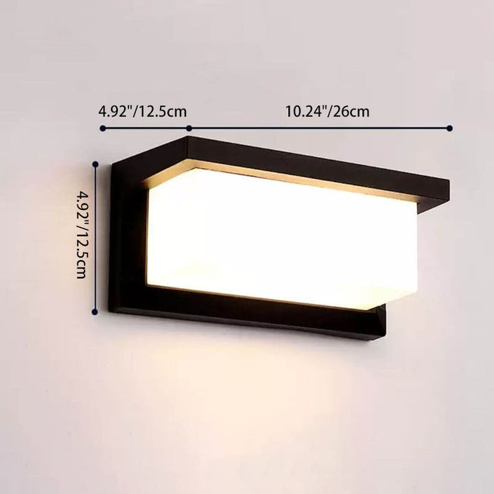 Lámpara Aplique de Pared Impermeable Sensor LED Rectangular Moderna para Exterior 