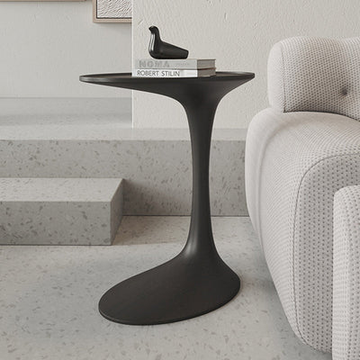 Moderner minimalistischer ovaler Massivholz-Beistelltisch für das Wohnzimmer 