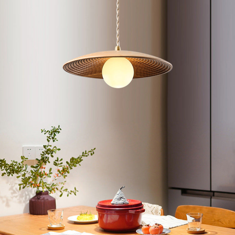 Modern Minimalist Log Long Line Circular 1-Light Pendant Light