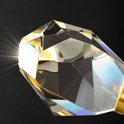 Moderne Luxus funkelnde Kristall Stein Eisen 1-Licht Pendelleuchte für Wohnzimmer