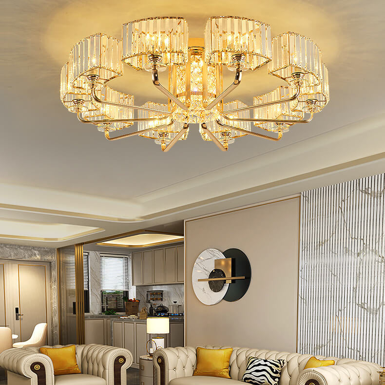 Modern Light Luxury Crystal 6/8/10/12- Light Flush Mount Ceiling Light