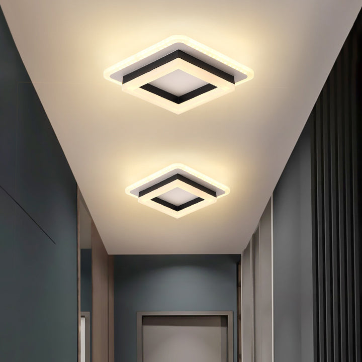 Moderne Einfachheit Acryl geometrische quadratische runde Schatten Hardware LED Unterputz Deckenleuchte für Wohnzimmer 