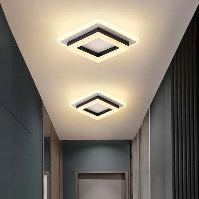 Luz de techo LED de montaje empotrado con pantalla cuadrada redonda geométrica acrílica de simplicidad moderna para sala de estar 