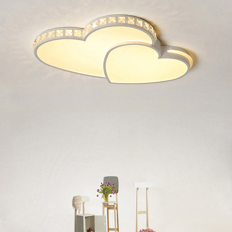 Modern Minimalist Heart Iron Crystal Acrylic LED Flush Mount