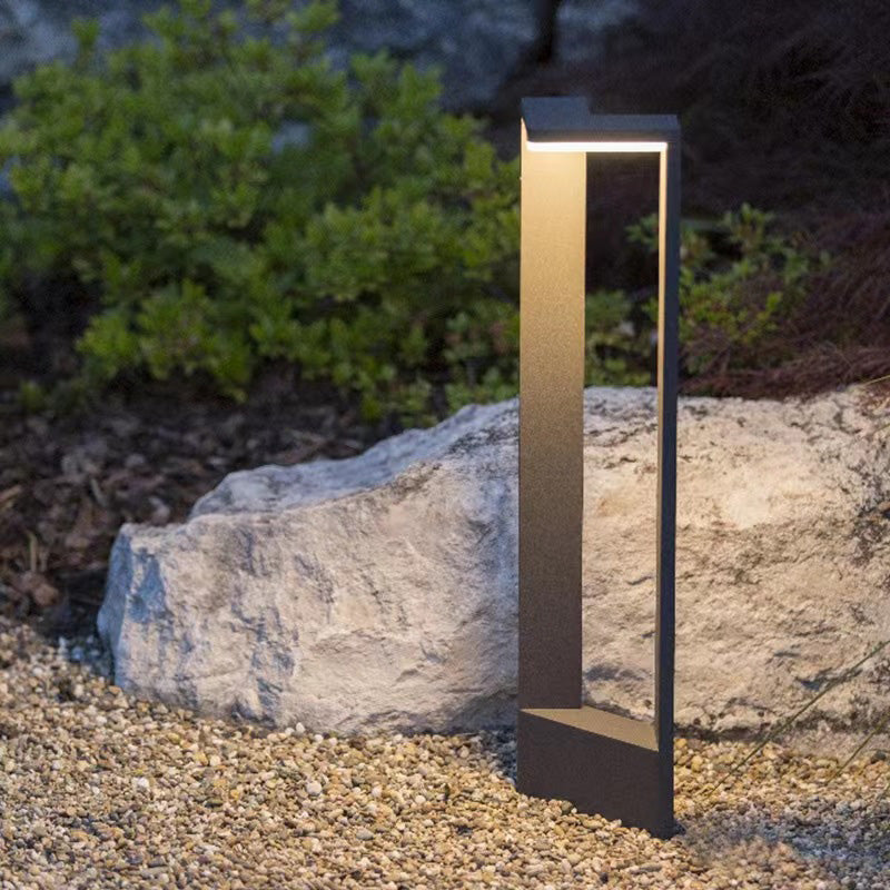 Luz de paisaje LED de aluminio acrílico rectangular impermeable minimalista moderna para exteriores para patio exterior 