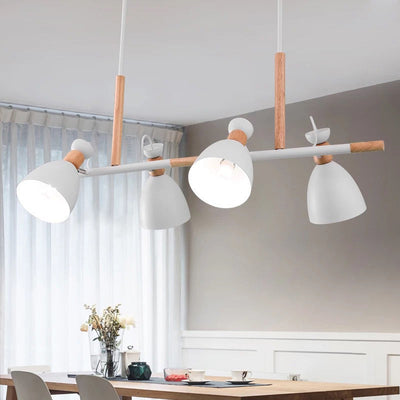 Moderne minimalistische Kuppel Eisen Metall 4-Licht Insel Licht Kronleuchter für Esszimmer 