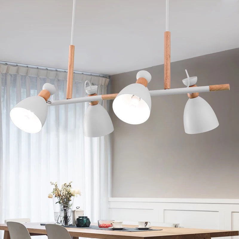 Moderne minimalistische Kuppel Eisen Metall 4-Licht Insel Licht Kronleuchter für Esszimmer 