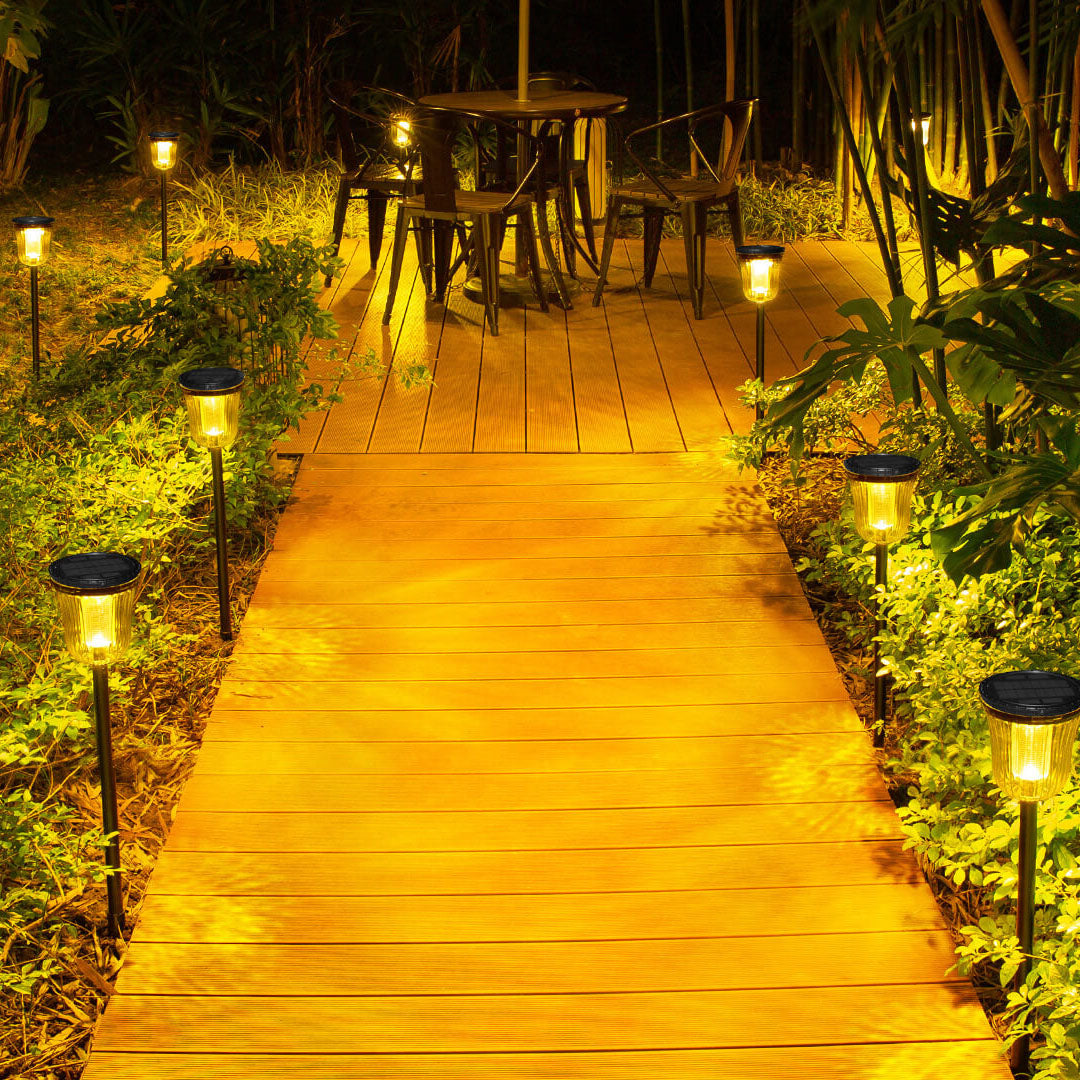 Lampe de pelouse LED moderne noire transparente solaire extérieure imperméable à insérer dans le sol du jardin 
