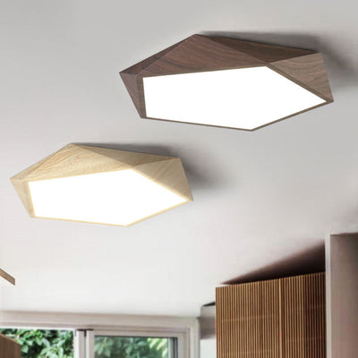 Zeitgenössische nordische unregelmäßige fünfeckige Eisen PVC LED Unterputz-Deckenleuchte für Schlafzimmer 