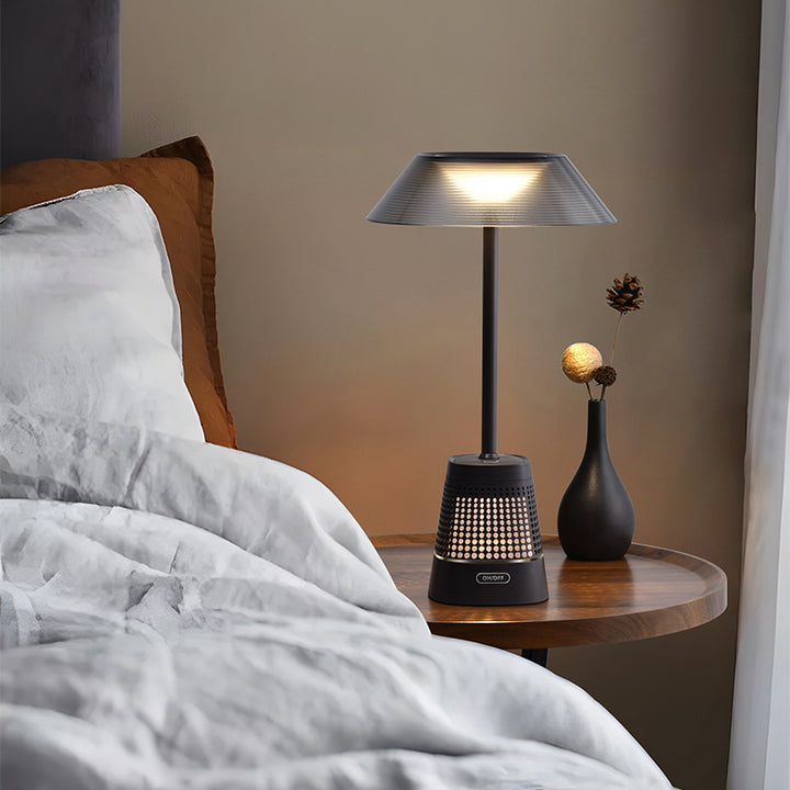 Lampe de Table LED Prismatique Géométrique en Métal ABS Simplicité Moderne pour Chevet 