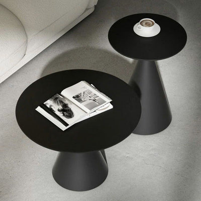 Moderner minimalistischer runder Kegel-Aluminium-Metall-Beistelltisch 1-stufig für das Wohnzimmer 