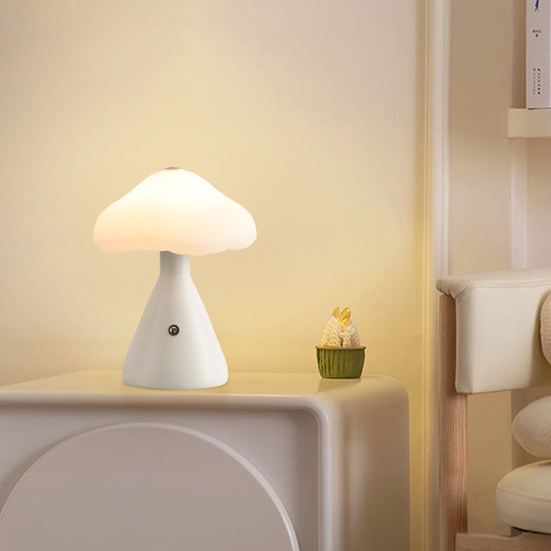 Contemporary Scandinavian Creative Mushroom Cloud Acrylic Hardware Touch LED Table Lamp For Bedroom