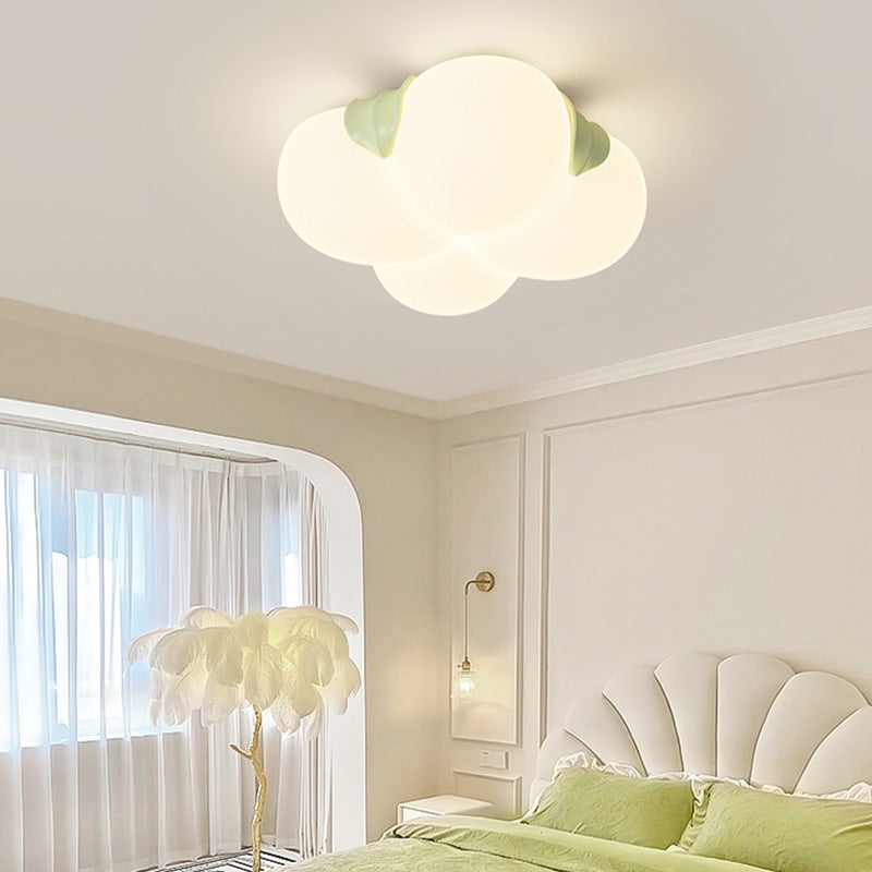 Lustre Plafonnier LED en Fer PE à Fleur Bulle Art Déco Moderne pour Chambre 