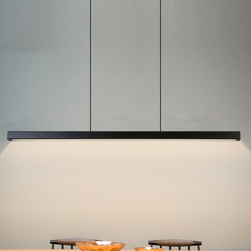 Lustre Suspendu Moderne Minimaliste Long en Aluminium et Acrylique à LED pour Salle à Manger 