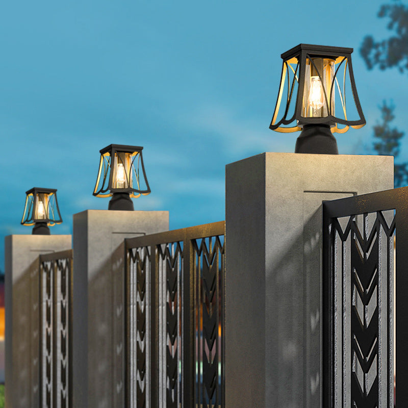 Modern Simplicity Solar Waterproof Stainless Steel Glass Column LED Landscape Lighting Outdoor Light For Garden