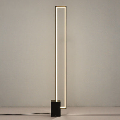 Nordic Minimalist Iron Frame Aluminum Rectangle LED Standing Floor Lamp