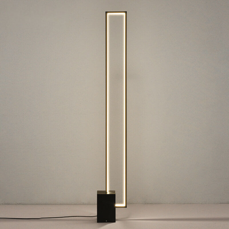 Nordic Minimalist Iron Frame Aluminum Rectangle LED Standing Floor Lamp