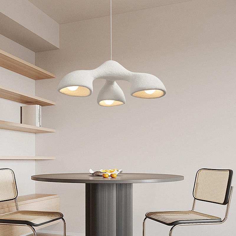 Contemporary Scandinavian Branch High Density Polystyrene 3/7 Light Chandelier For Living Room