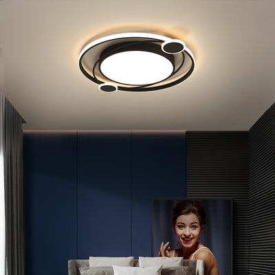 Plafonnier LED rond en fer acrylique de simplicité moderne pour chambre à coucher 