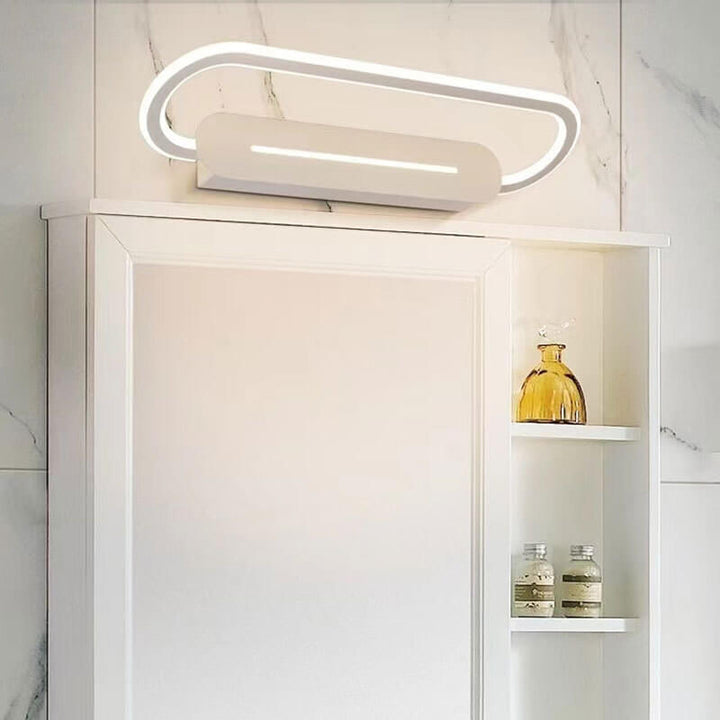 Lampe LED moderne et Simple en forme de bouton en aluminium, réglable, pour salle de bain, miroir de vanité, applique murale avant 